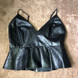 Leather crop top